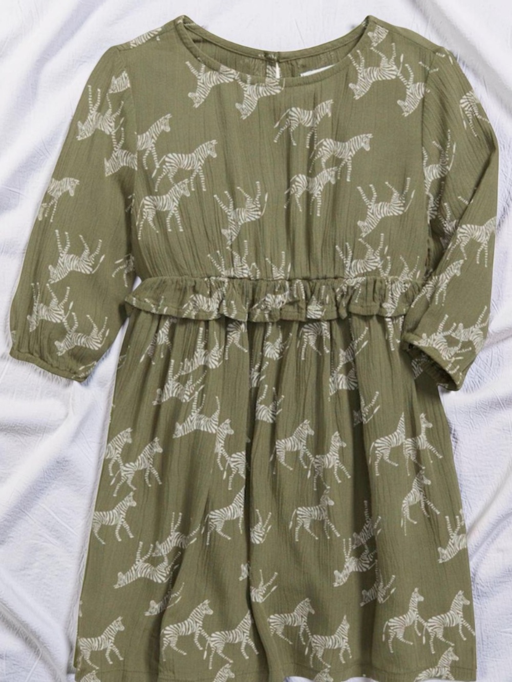 Girls Crinkle-Crepe Ruffle-Waist Dress Toddler